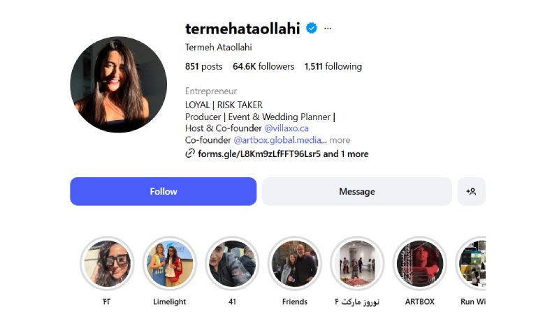 بیوگرافی ترمه عطاالهی مجری برنامه ویلا اکسو